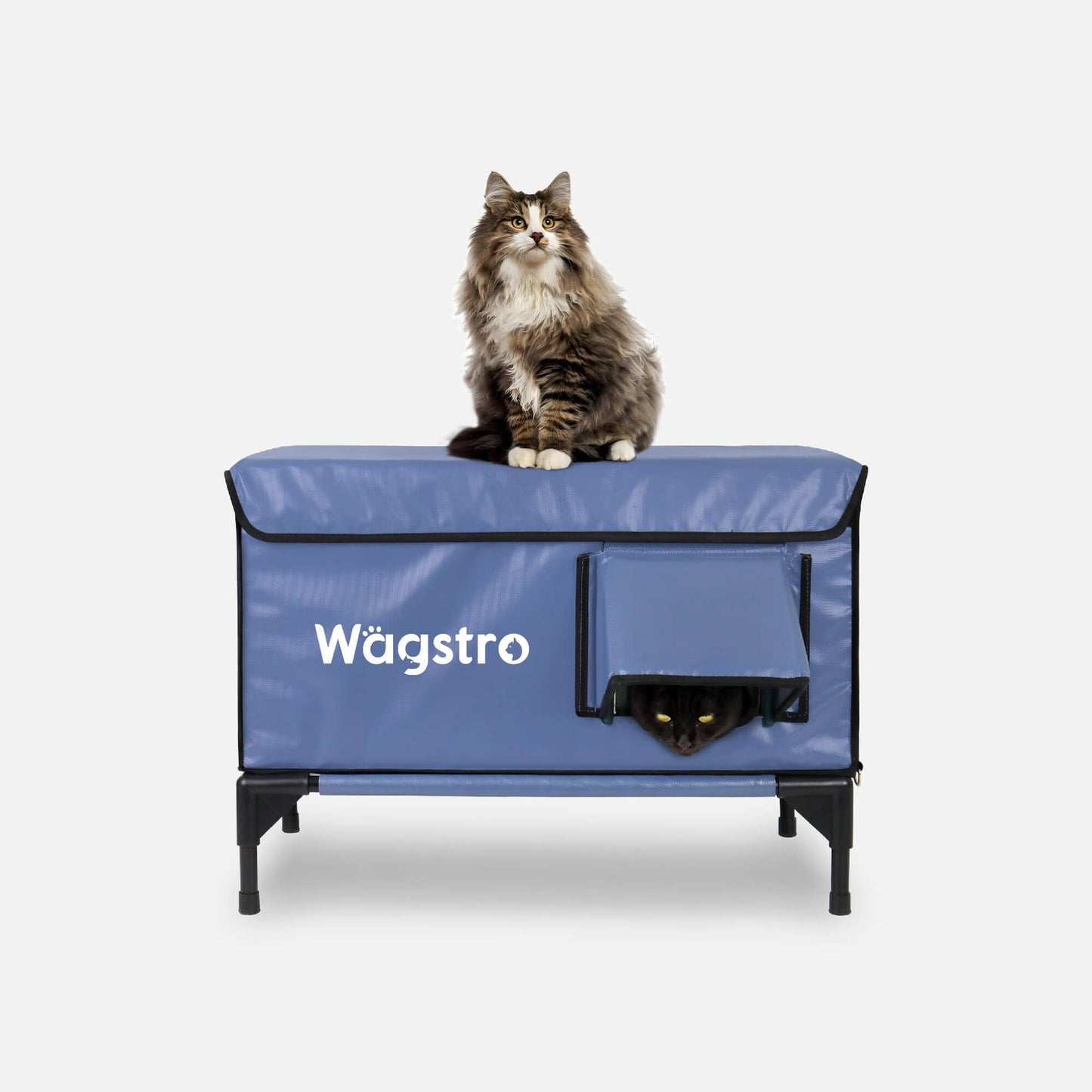 2024 - ArcticGuard Heated Outdoor Cat Shelter – Slate Blue | Large