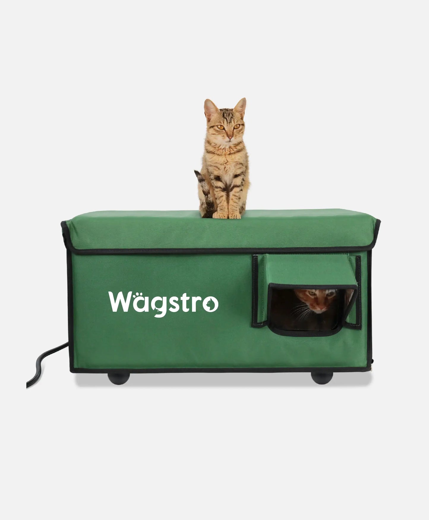 AllGuard™ Heated Outdoor Cat Shelter – Green | Compact Base