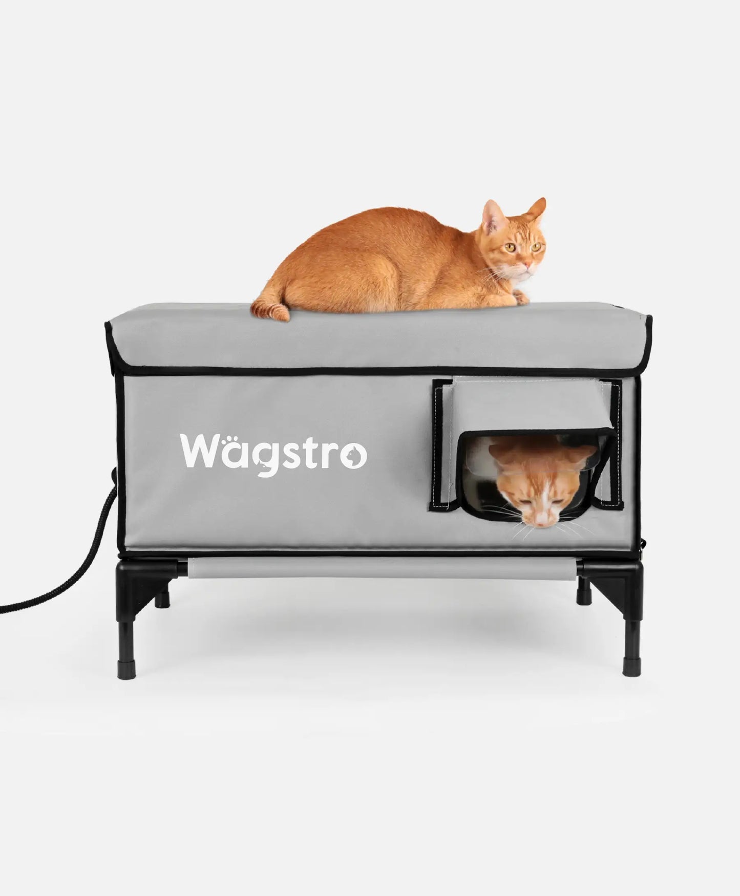AllGuard™ Heated Outdoor Cat House – Stone Gray | Large