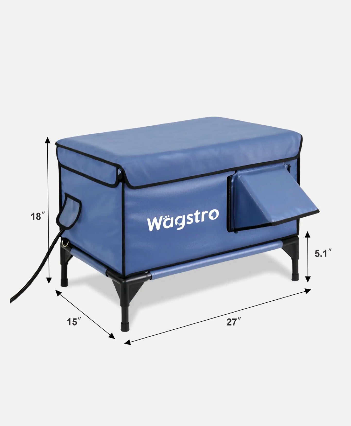 ArcticGuard™ Heated Outdoor Cat Shelter – Slate Blue | Large