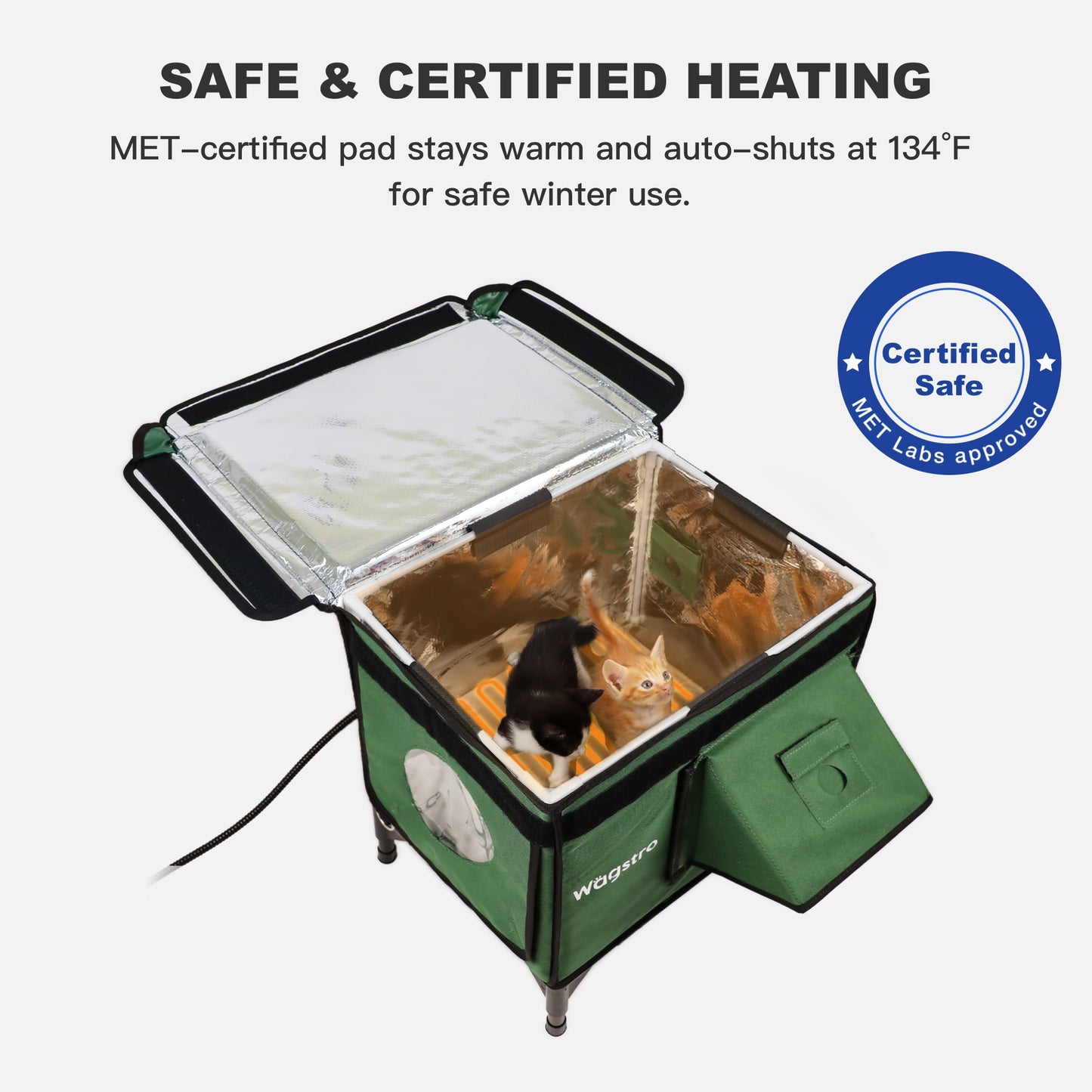 AllGuard Outdoor Heated Cat House – Forest Green (Small)