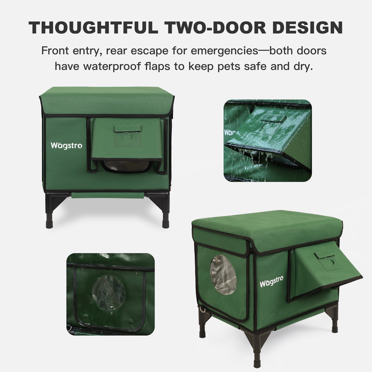 AllGuard Outdoor Heated Cat House – Forest Green (Small)