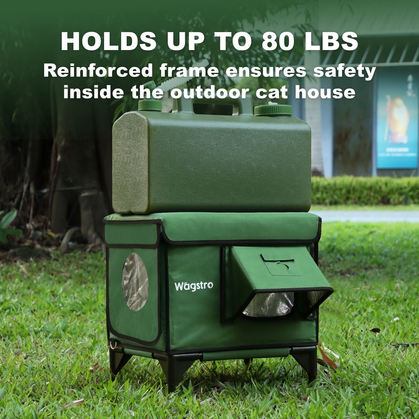 AllGuard Outdoor Heated Cat House – Forest Green (Small)