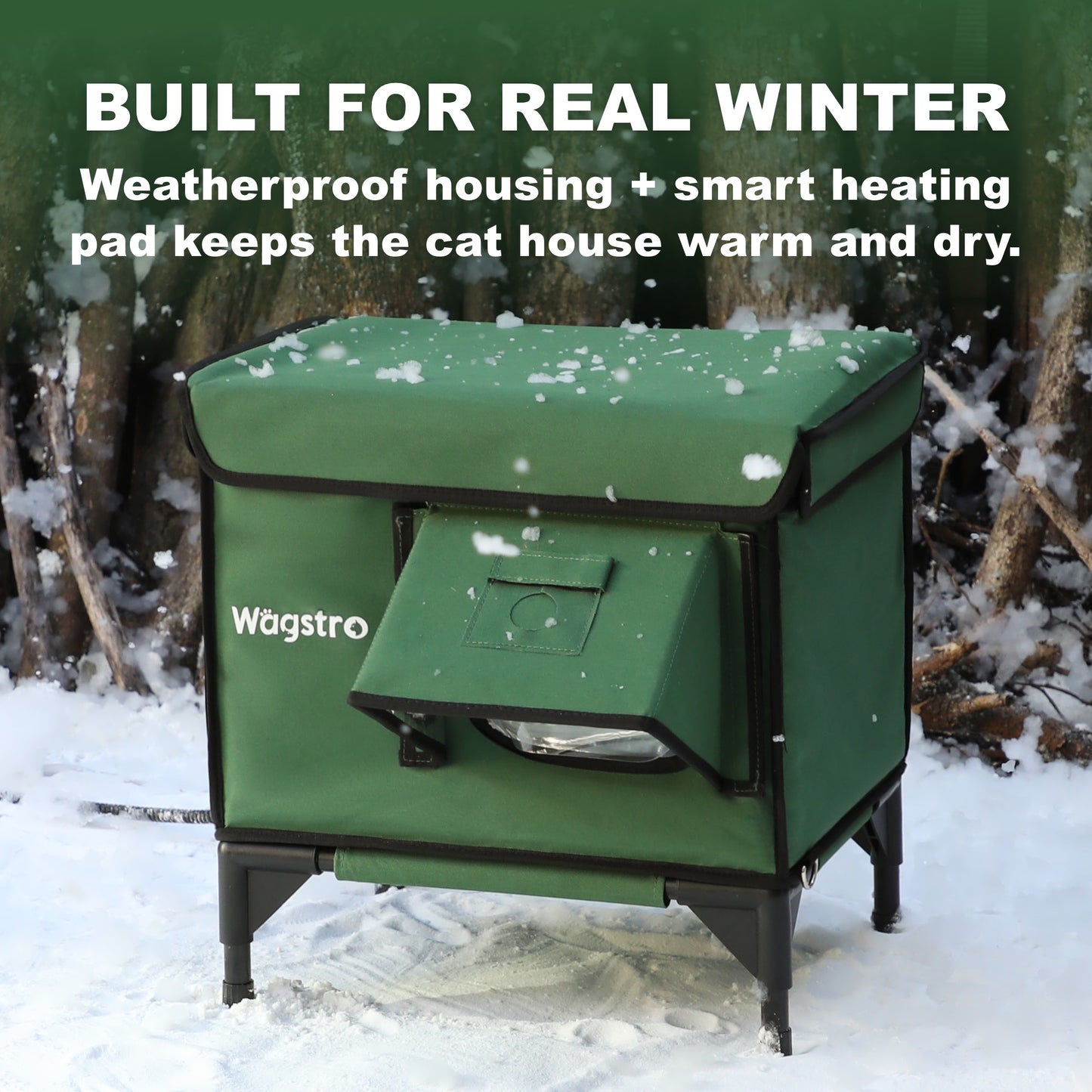 AllGuard Outdoor Heated Cat House – Forest Green (Small)