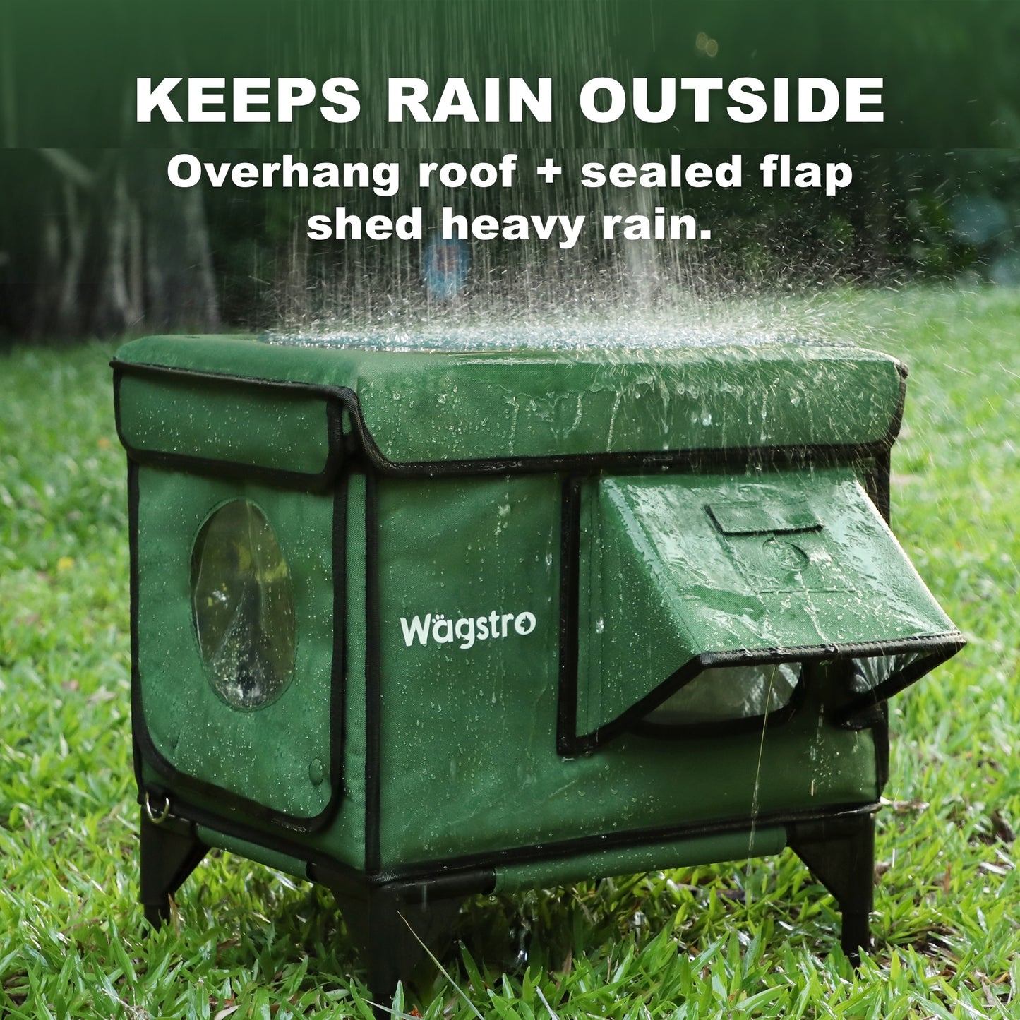 AllGuard Outdoor Heated Cat House – Forest Green (Small)