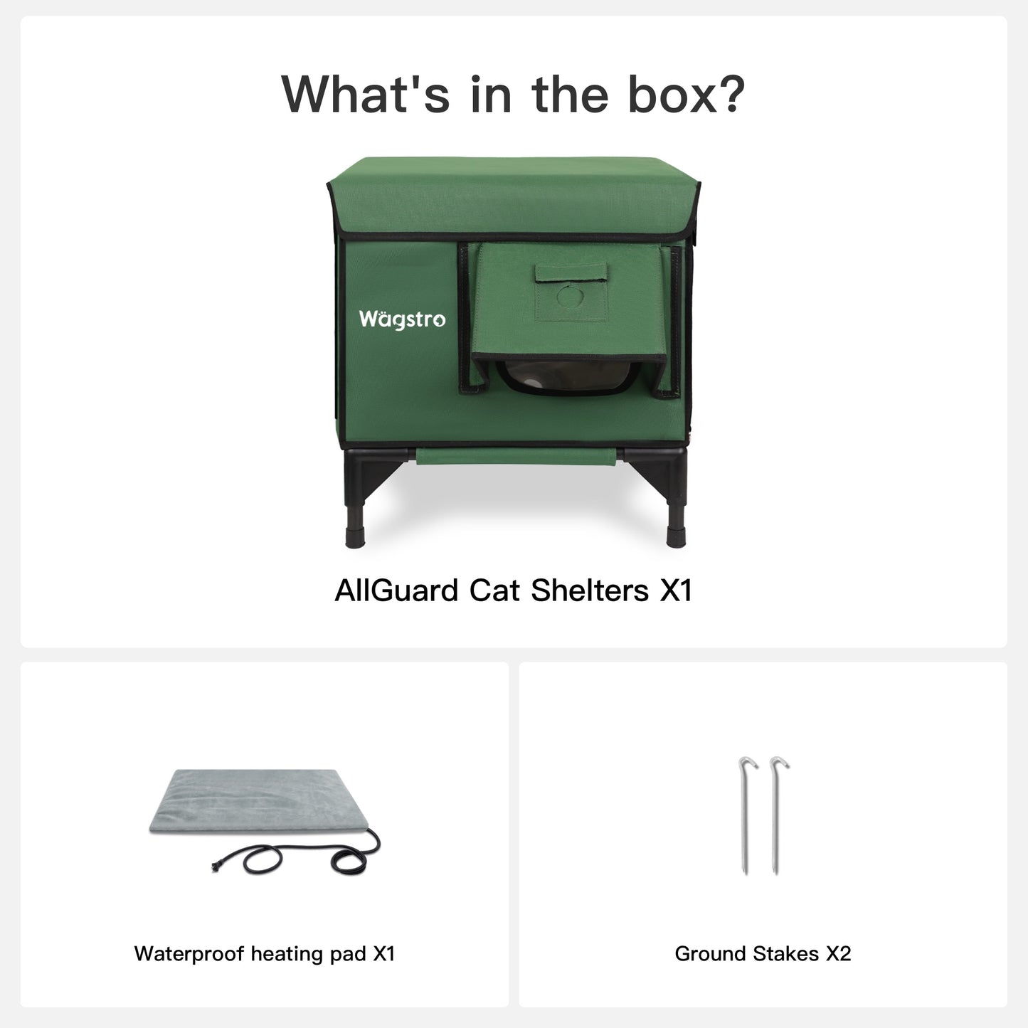 AllGuard Outdoor Heated Cat House – Forest Green (Small)