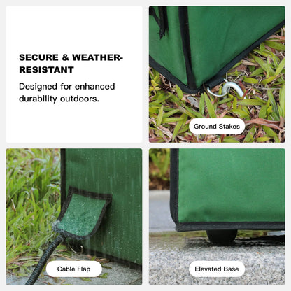 2024 - AllGuard Heated Outdoor Cat Shelter – Green | Compact Base