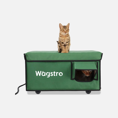 2024 - AllGuard Heated Outdoor Cat Shelter – Green | Compact Base