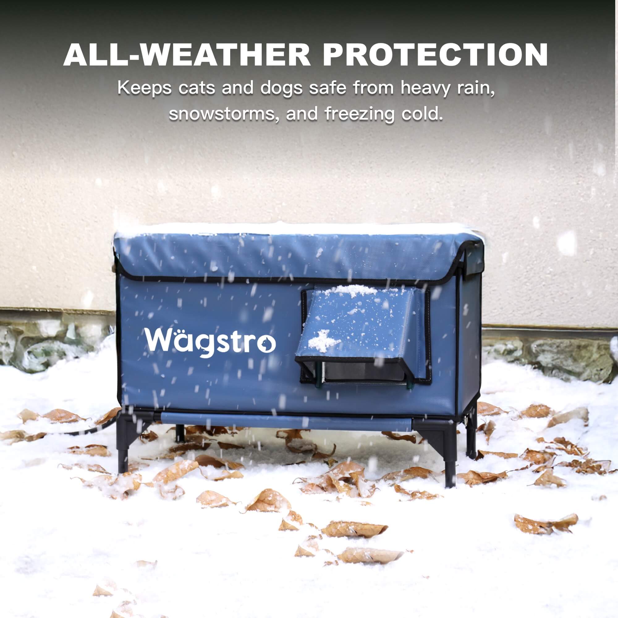 2024 - ArcticGuard Heated Outdoor Cat Shelter – Slate Blue | Large