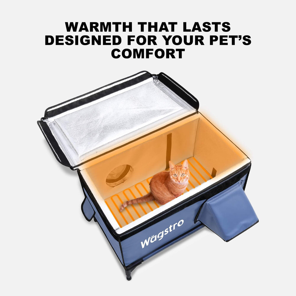 2024 - ArcticGuard Heated Outdoor Cat Shelter – Slate Blue | Large