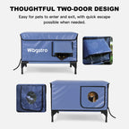 2024 - ArcticGuard Heated Outdoor Cat Shelter – Slate Blue | Large