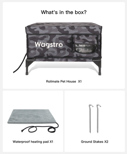 AllGuard™ Heated Outdoor Cat House – Black Camo | Large