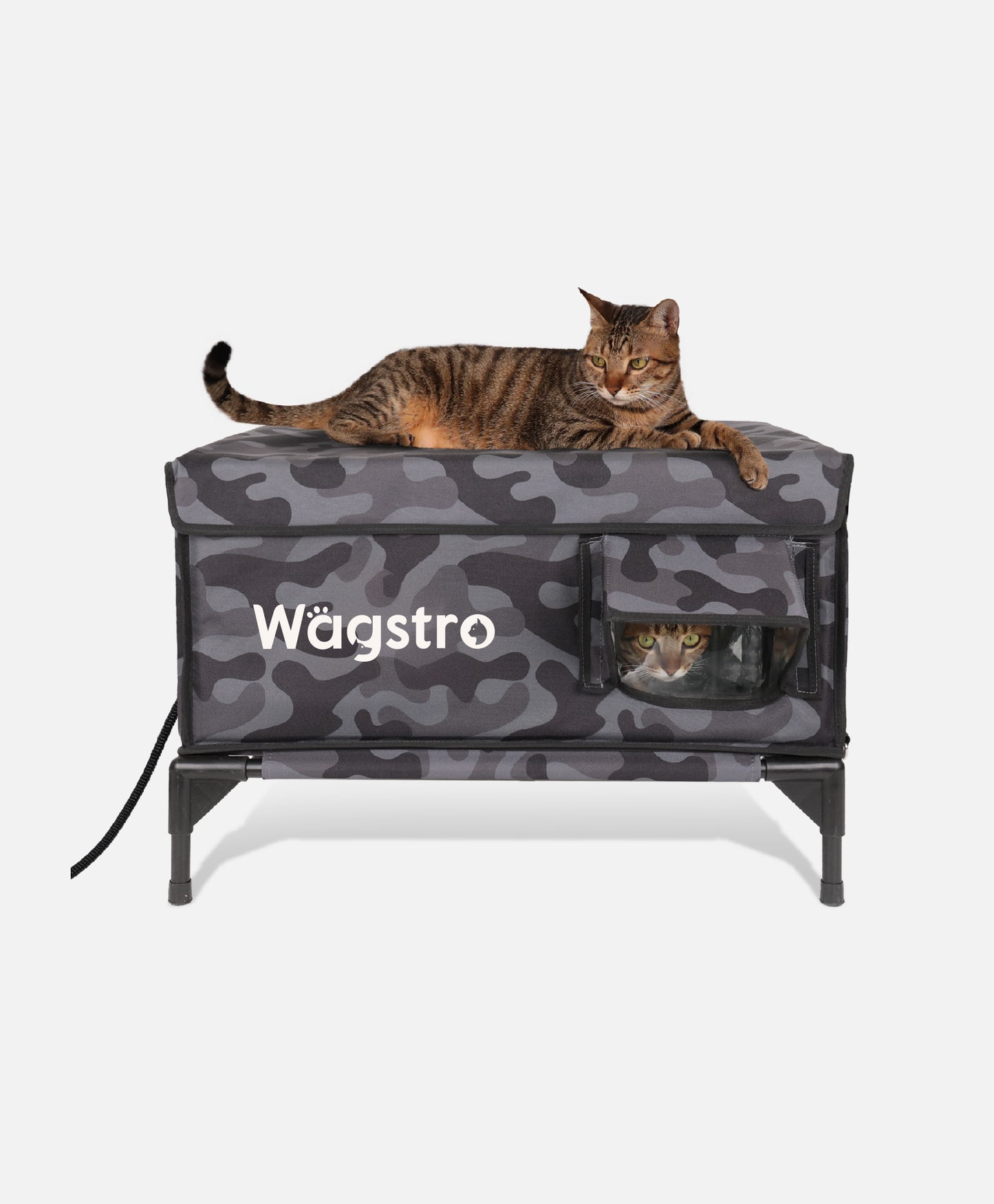 AllGuard™ Heated Outdoor Cat House – Black Camo | Large