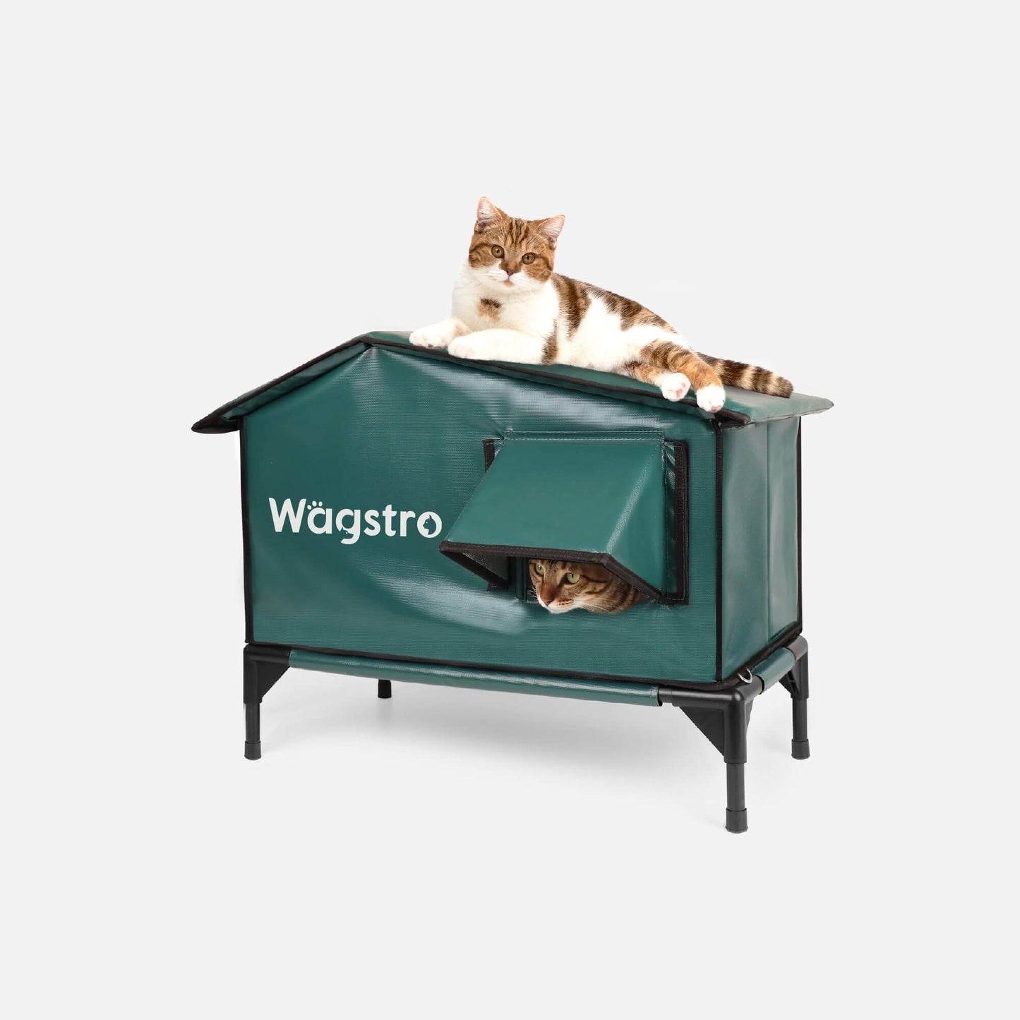 RoofHaus Heated Outdoor Cat Shelter – Dark Green | Small