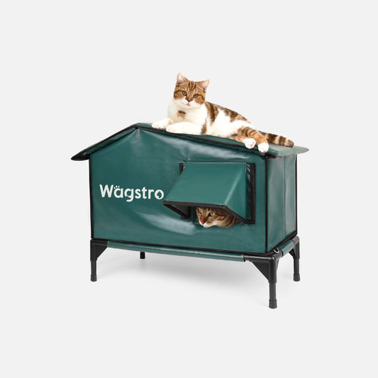 RoofHaus Heated Outdoor Cat Shelter – Dark Green | Small