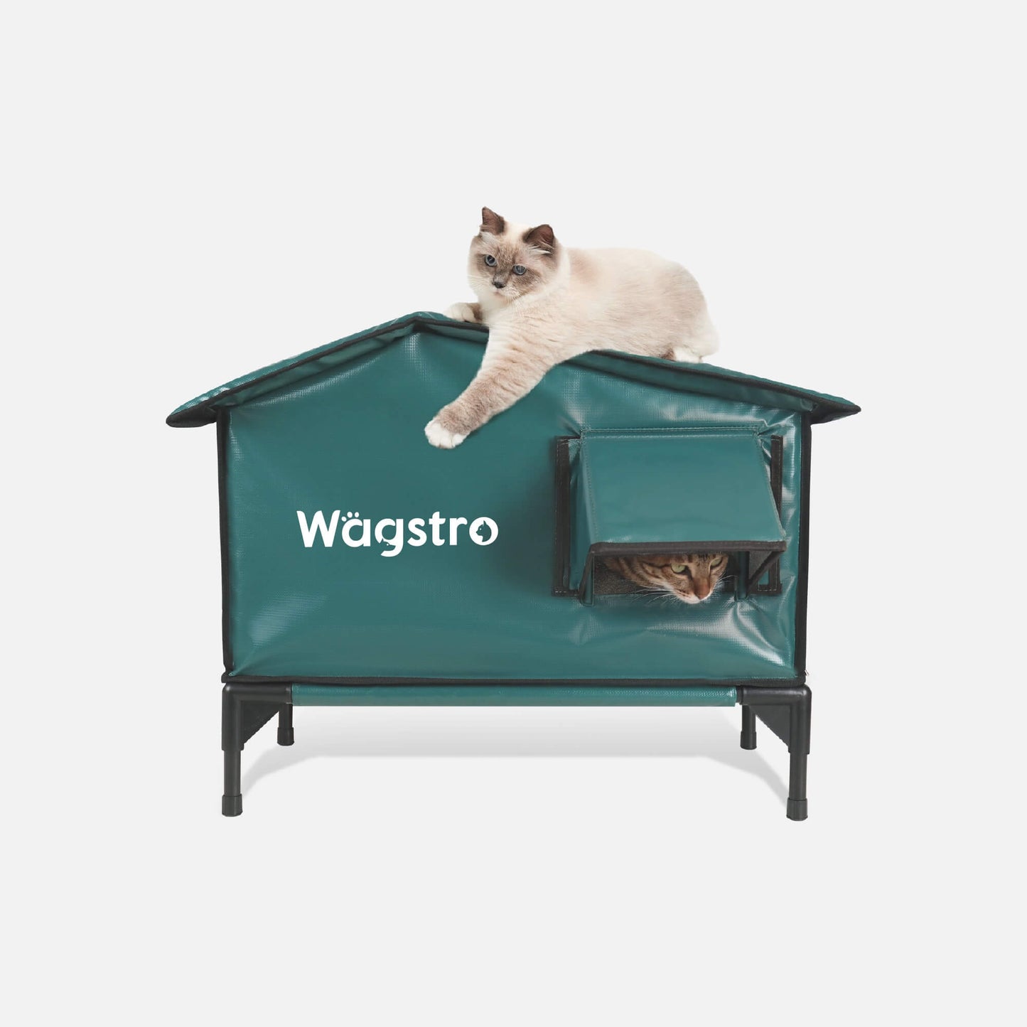 RoofHaus Heated Outdoor Cat Shelter – Dark Green | Small