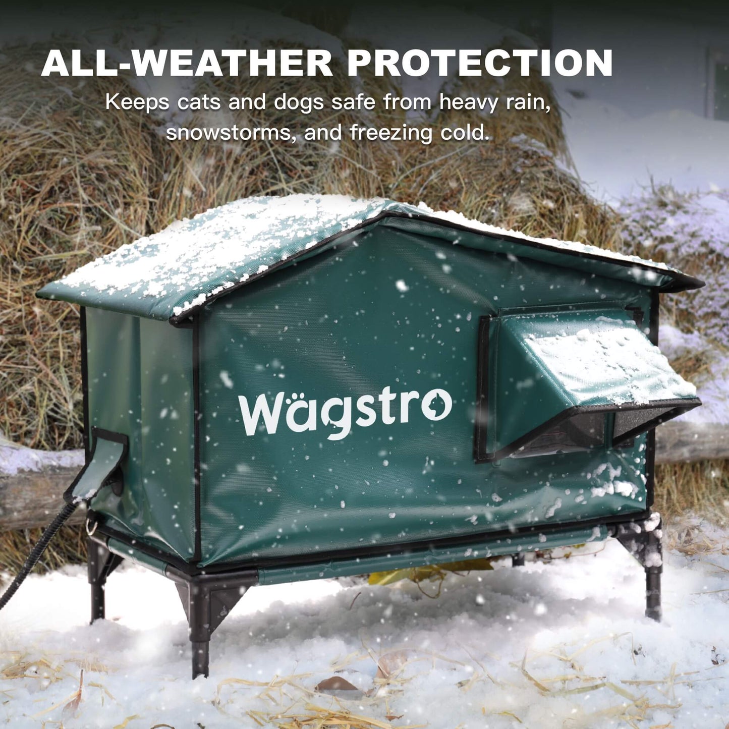 RoofHaus Heated Outdoor Cat Shelter – Dark Green | Small