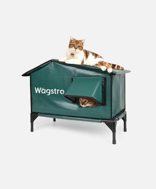 RoofHaus™ Heated Outdoor Cat Shelter – Dark Green | Small