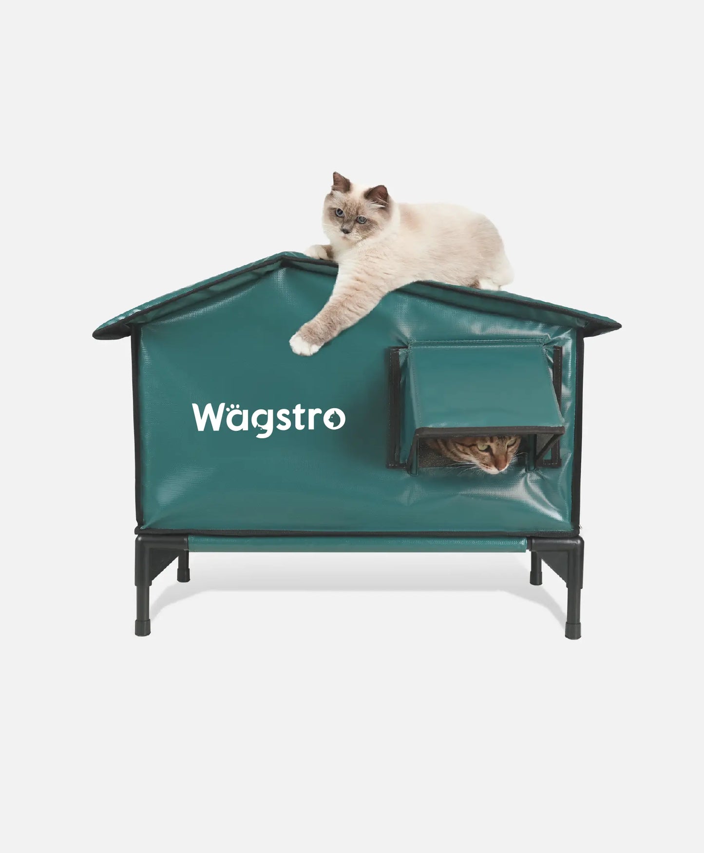 RoofHaus™ Heated Outdoor Cat Shelter – Dark Green | Small