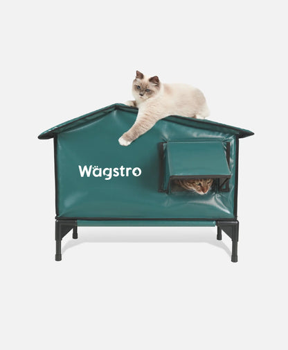 RoofHaus™ Heated Outdoor Cat Shelter – Dark Green | Small