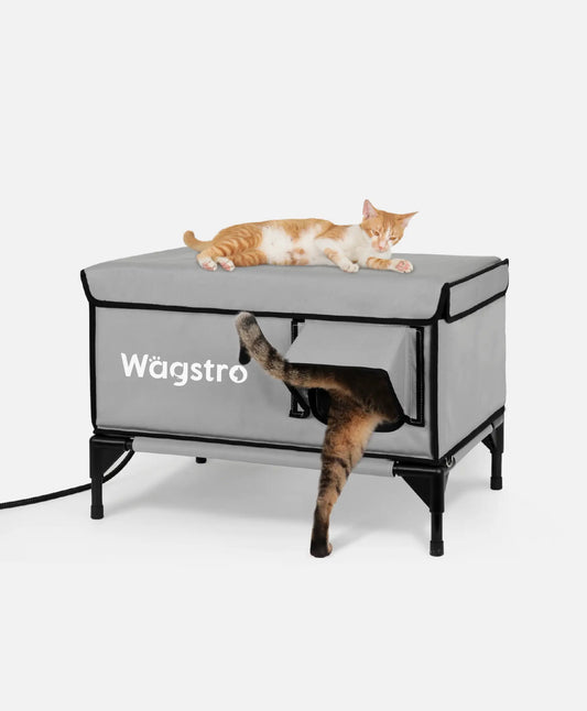 AllGuard™ Heated Outdoor Cat House – Stone Gray | Large
