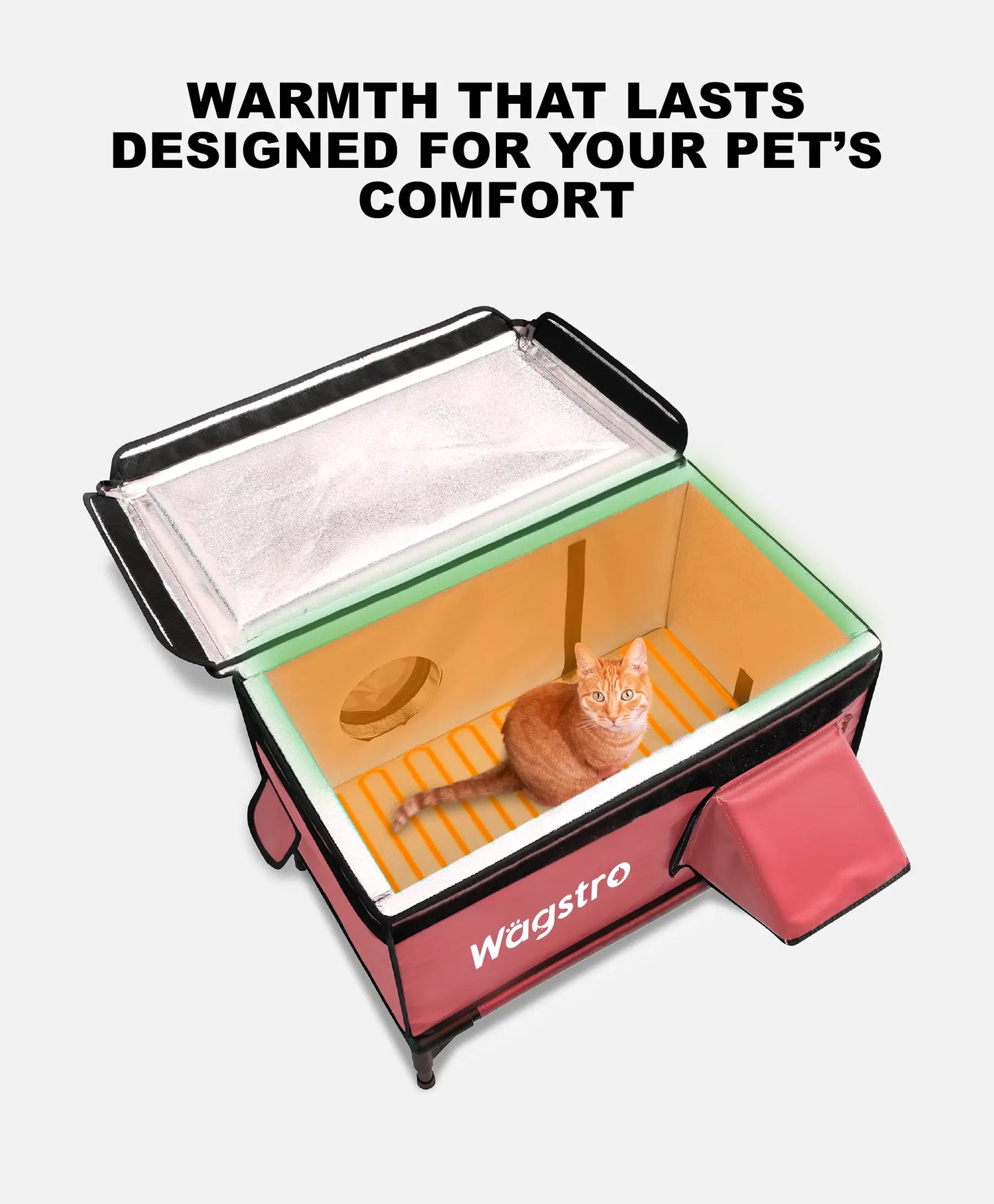 ArcticGuard™ Heated Outdoor Cat Shelter – Red | Large