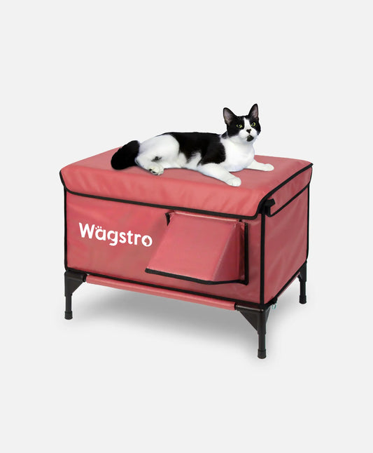 ArcticGuard™ Heated Outdoor Cat Shelter – Red | Large