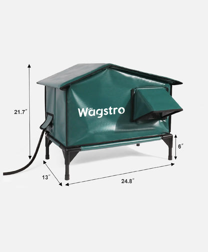 RoofHaus™ Heated Outdoor Cat Shelter – Dark Green | Small