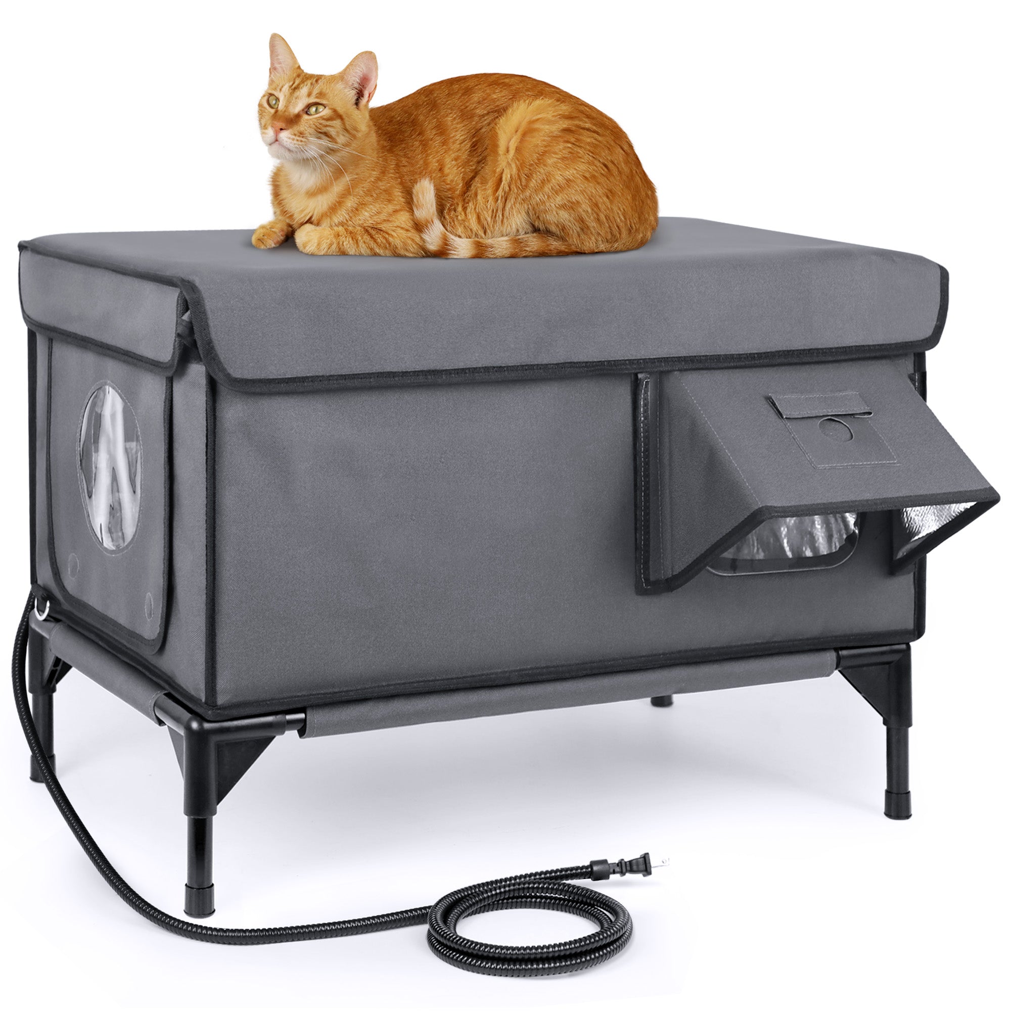 AllGuard Heated Outdoor Cat House (Forest Green) | Wagstro