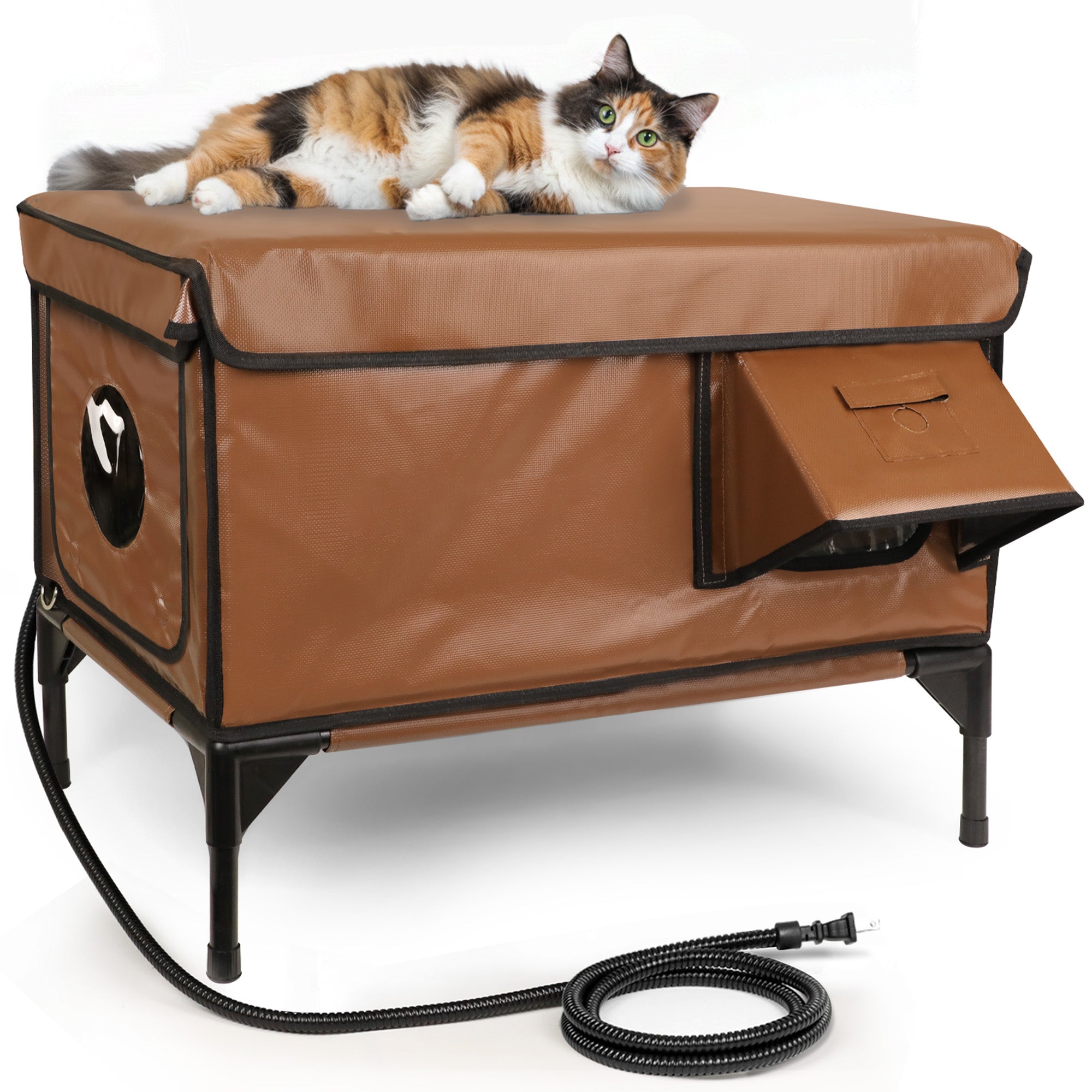 AllGuard Heated Outdoor Cat House (Forest Green) | Wagstro