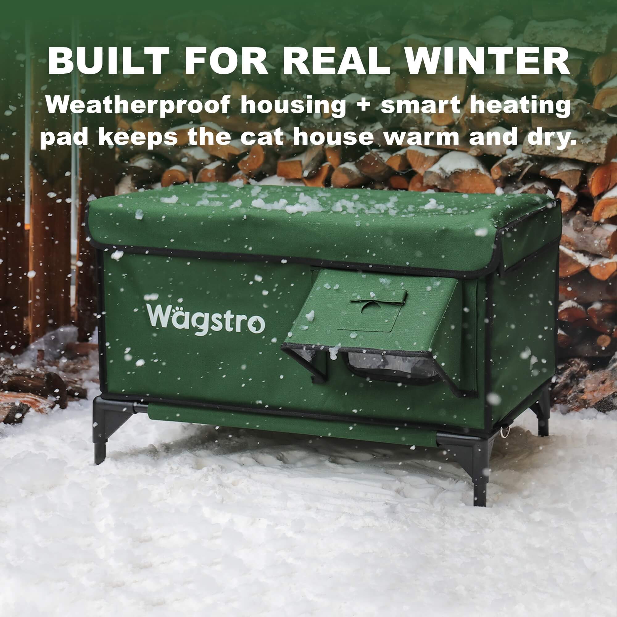 Built for real winter—weatherproof housing with heating pad