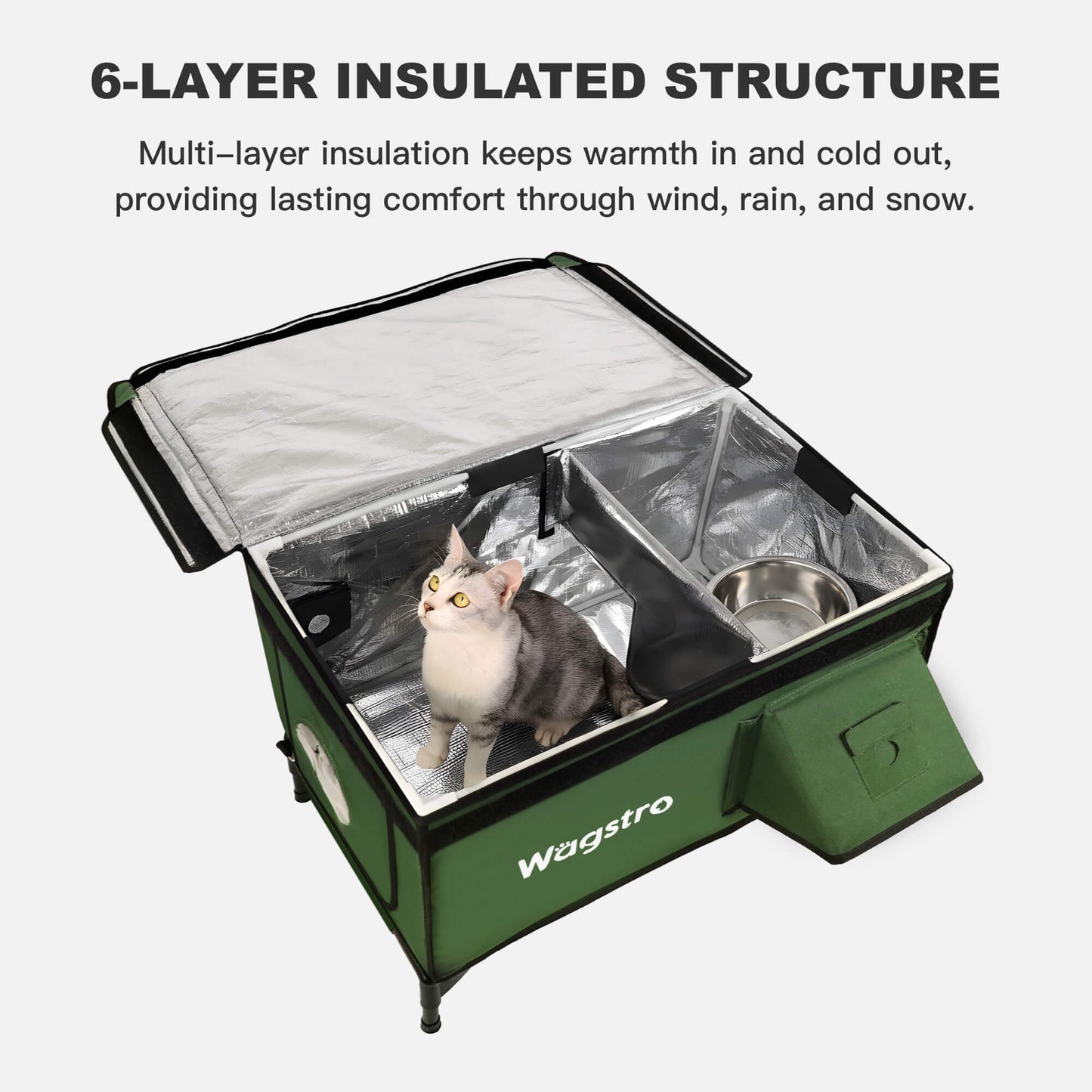 AllGuard Insulated Outdoor Cat House – Forest Green