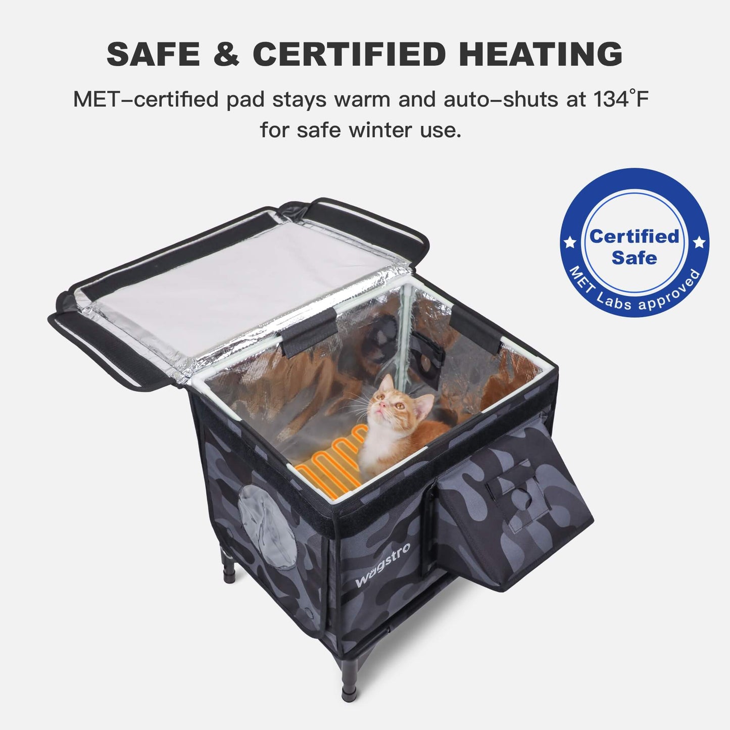 AllGuard Outdoor Heated Cat House – Night Camo (Small)