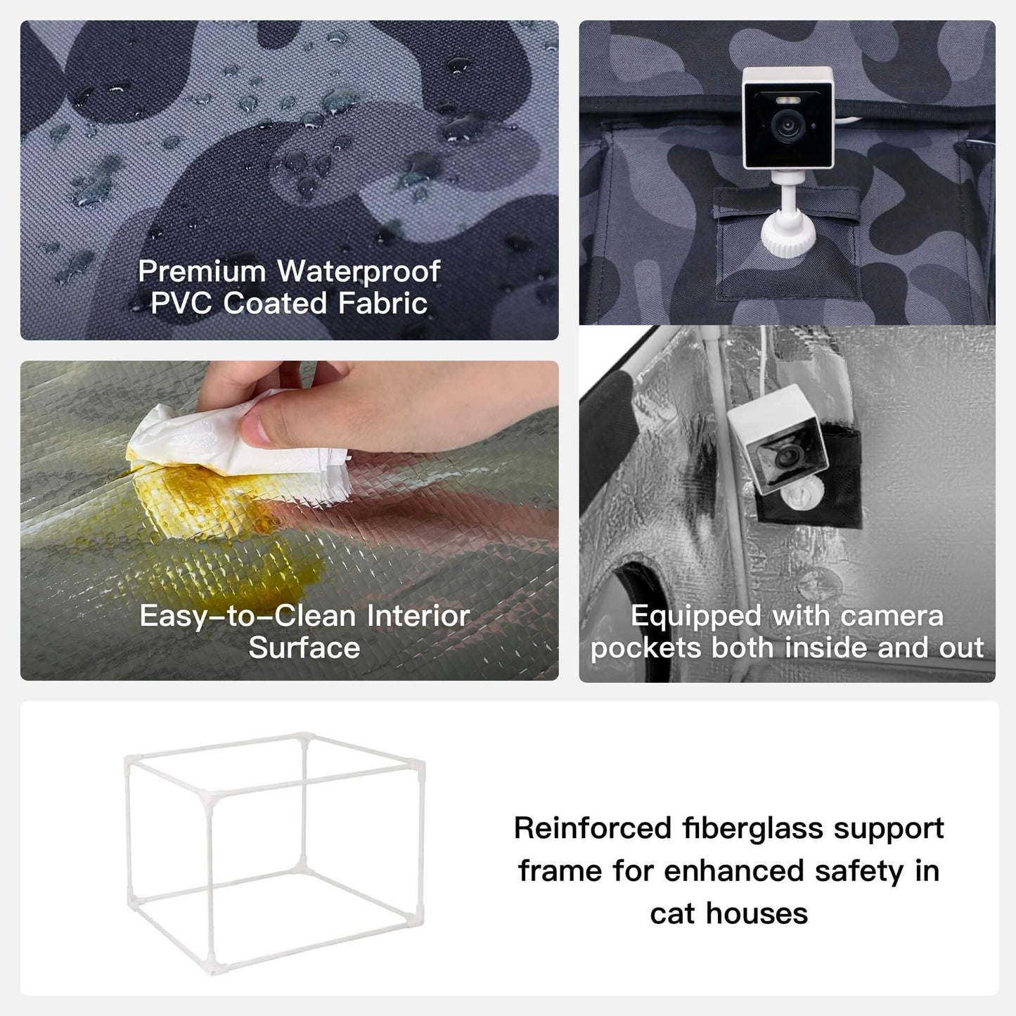 AllGuard Outdoor Heated Cat House – Night Camo (Small)