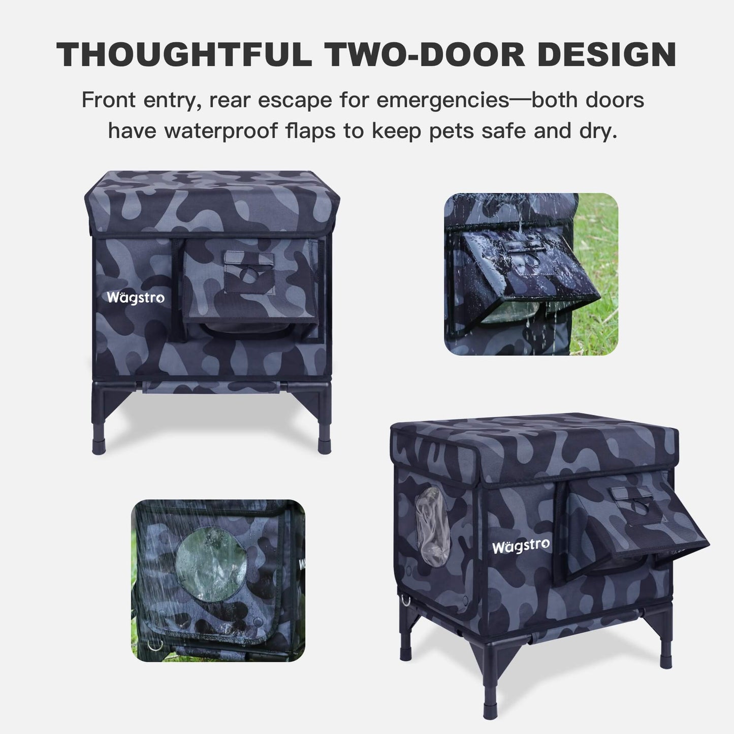 AllGuard Outdoor Heated Cat House – Night Camo (Small)