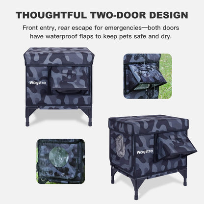 AllGuard Outdoor Heated Cat House – Night Camo (Small)