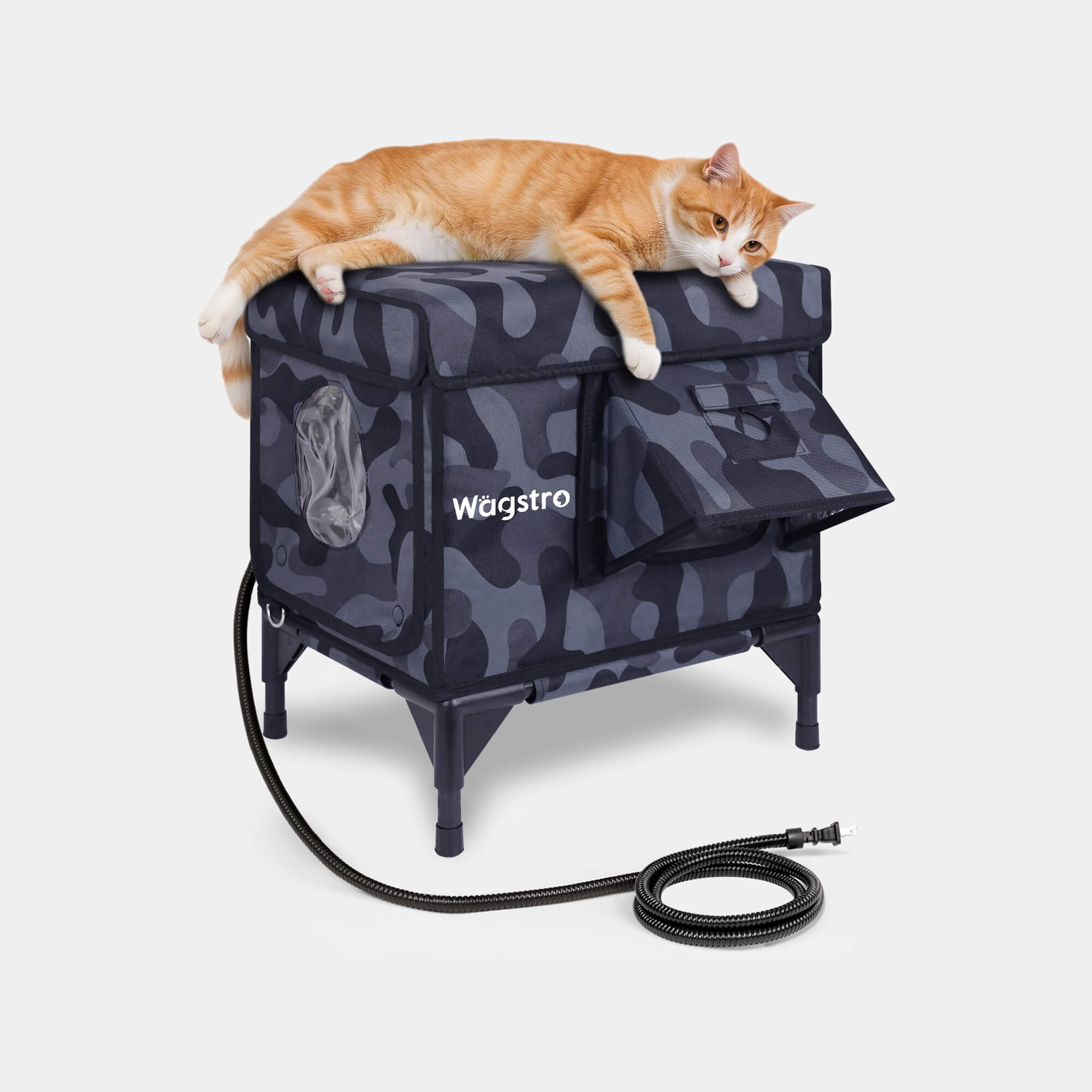 AllGuard Small Heated Outdoor Cat House – Forest Green | Wagstro