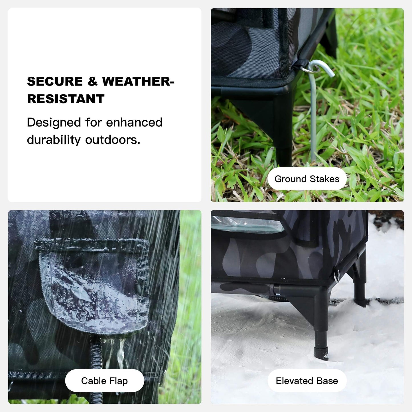 AllGuard Outdoor Heated Cat House – Night Camo (Small)