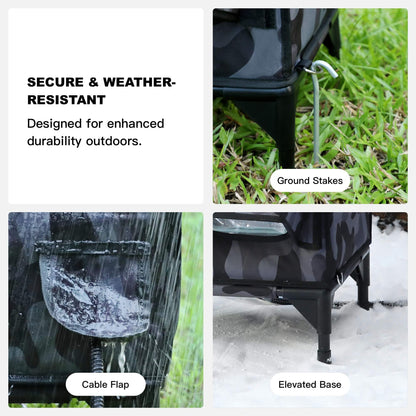 AllGuard Outdoor Heated Cat House – Night Camo (Small)