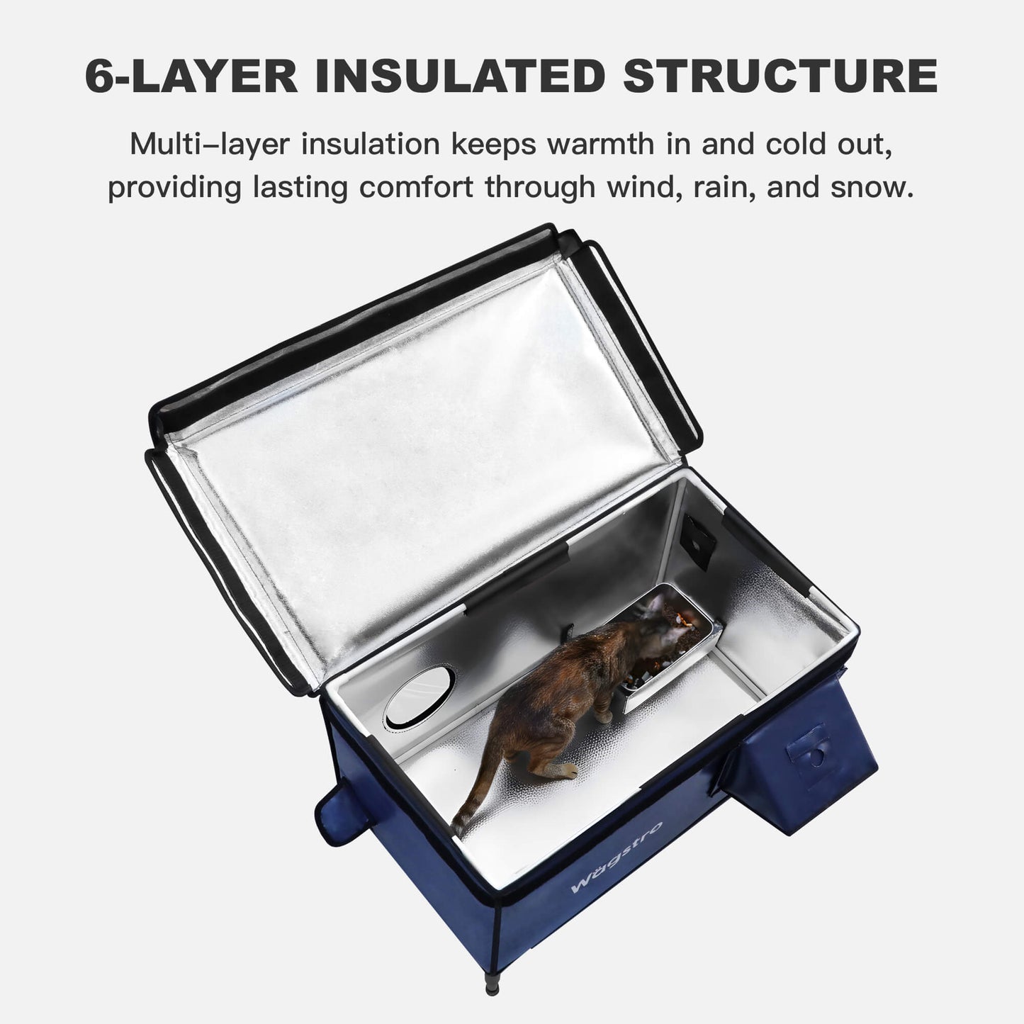 Flagship Insulated Outdoor Cat House – Navy  Blue（UK）