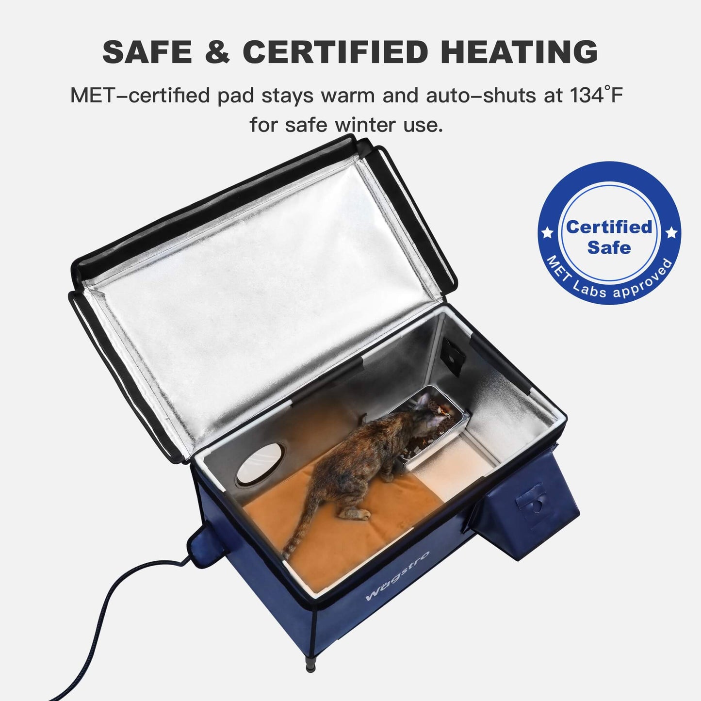 Flagship Outdoor Heated Cat House — Navy Blue