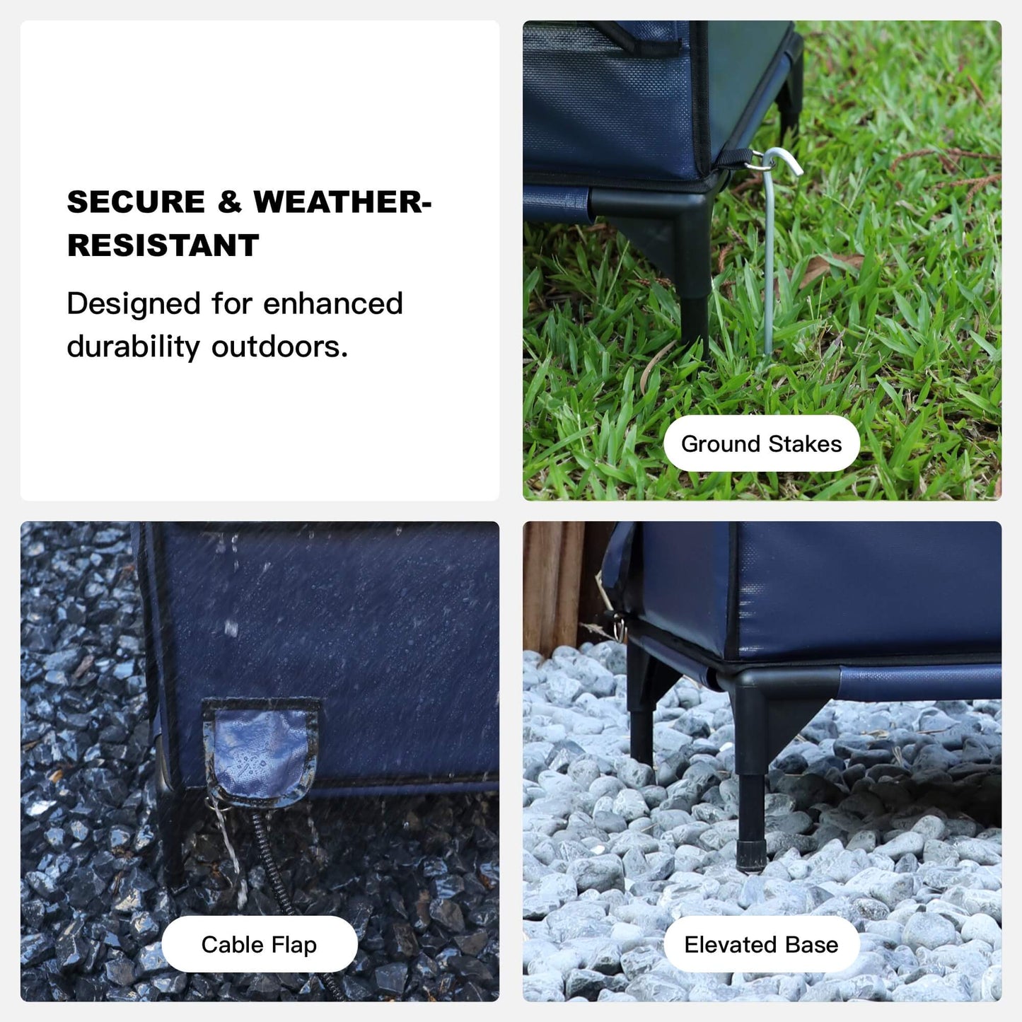 Flagship Outdoor Heated Cat House — Navy Blue