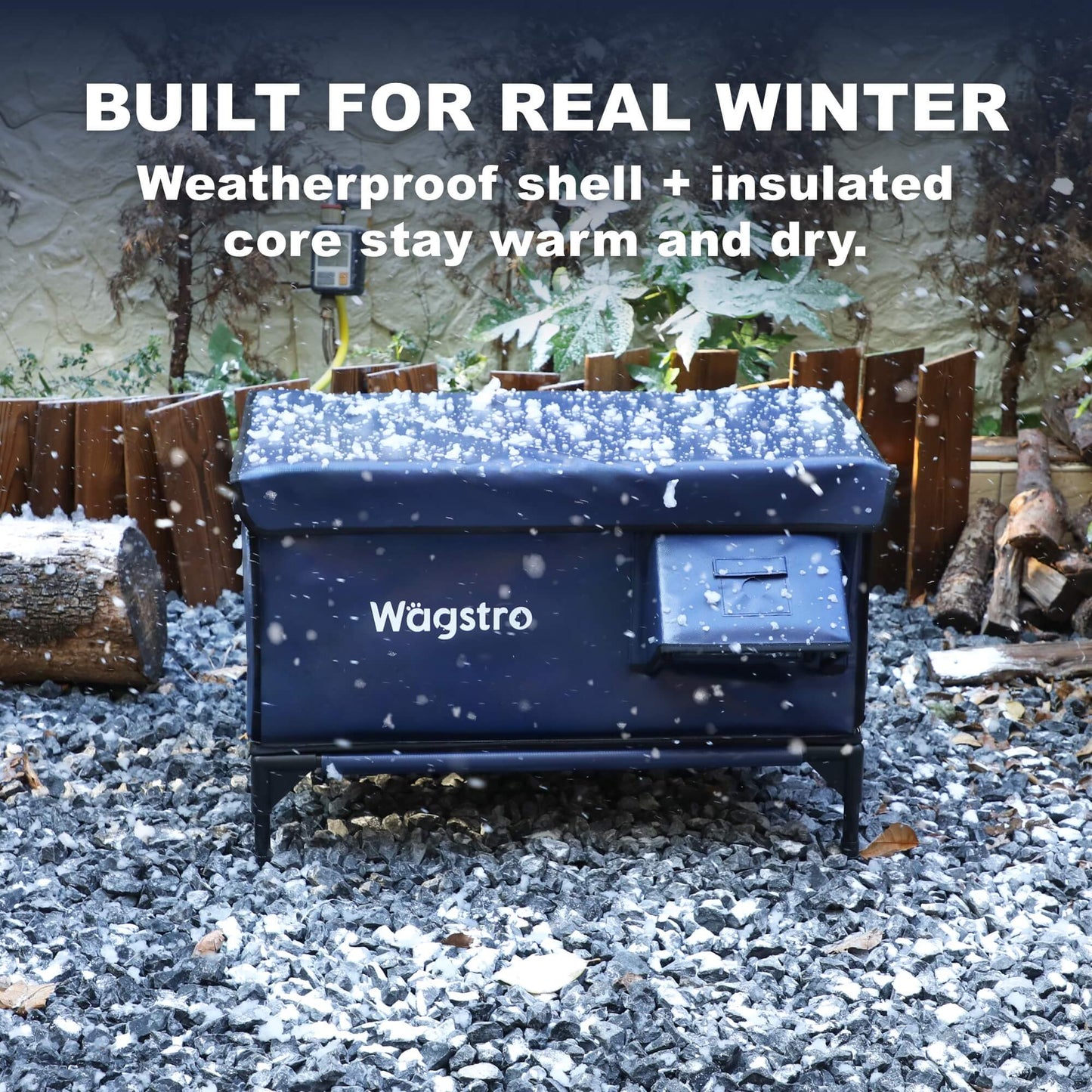 Flagship Outdoor Heated Cat House — Navy Blue