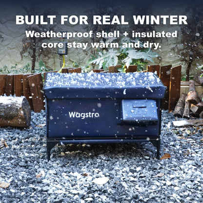 Flagship Outdoor Heated Cat House — Navy Blue