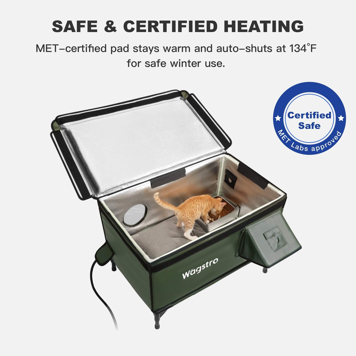Flagship Outdoor Heated Cat House — Olive Green