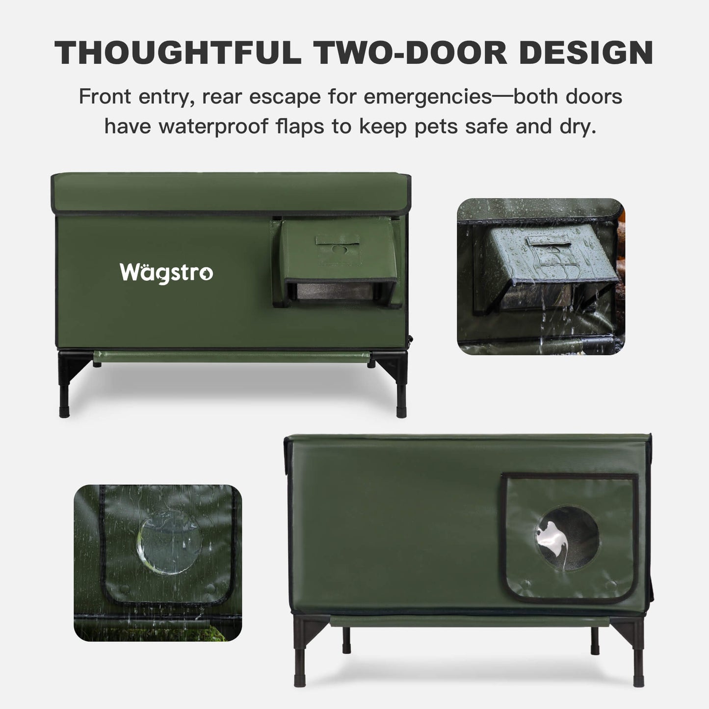 Flagship Outdoor Heated Cat House — Olive Green