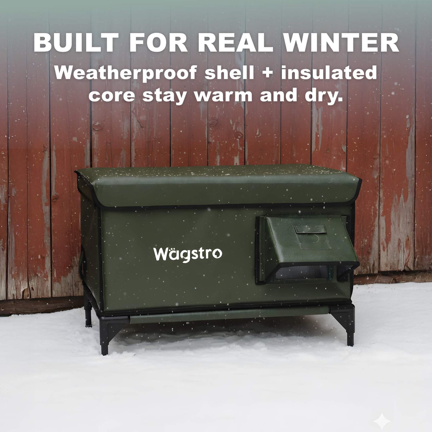Flagship Outdoor Heated Cat House — Olive Green
