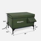 Flagship heated outdoor cat house, olive green, front view