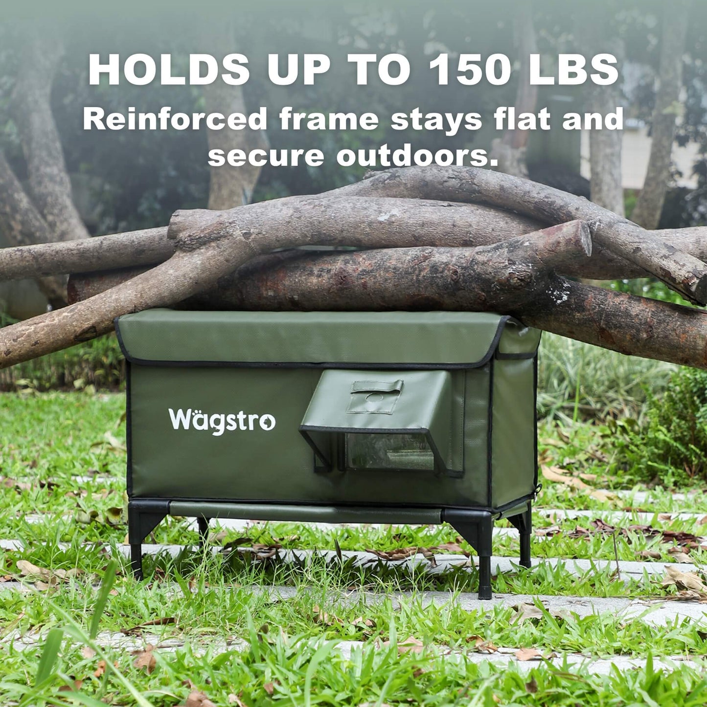 ArcticGuard Outdoor Heated Cat House – olive green