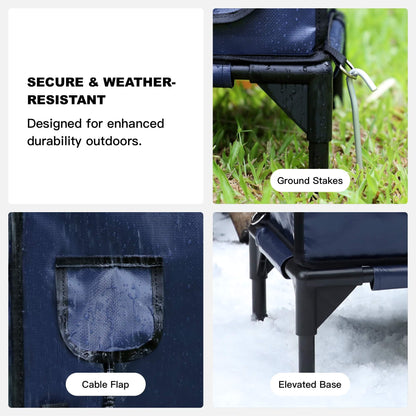 ArcticGuard Outdoor Heated Cat House – navy blue